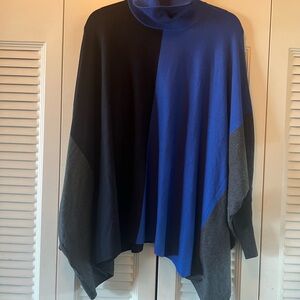 color block turtle neck wifh bat sleeves